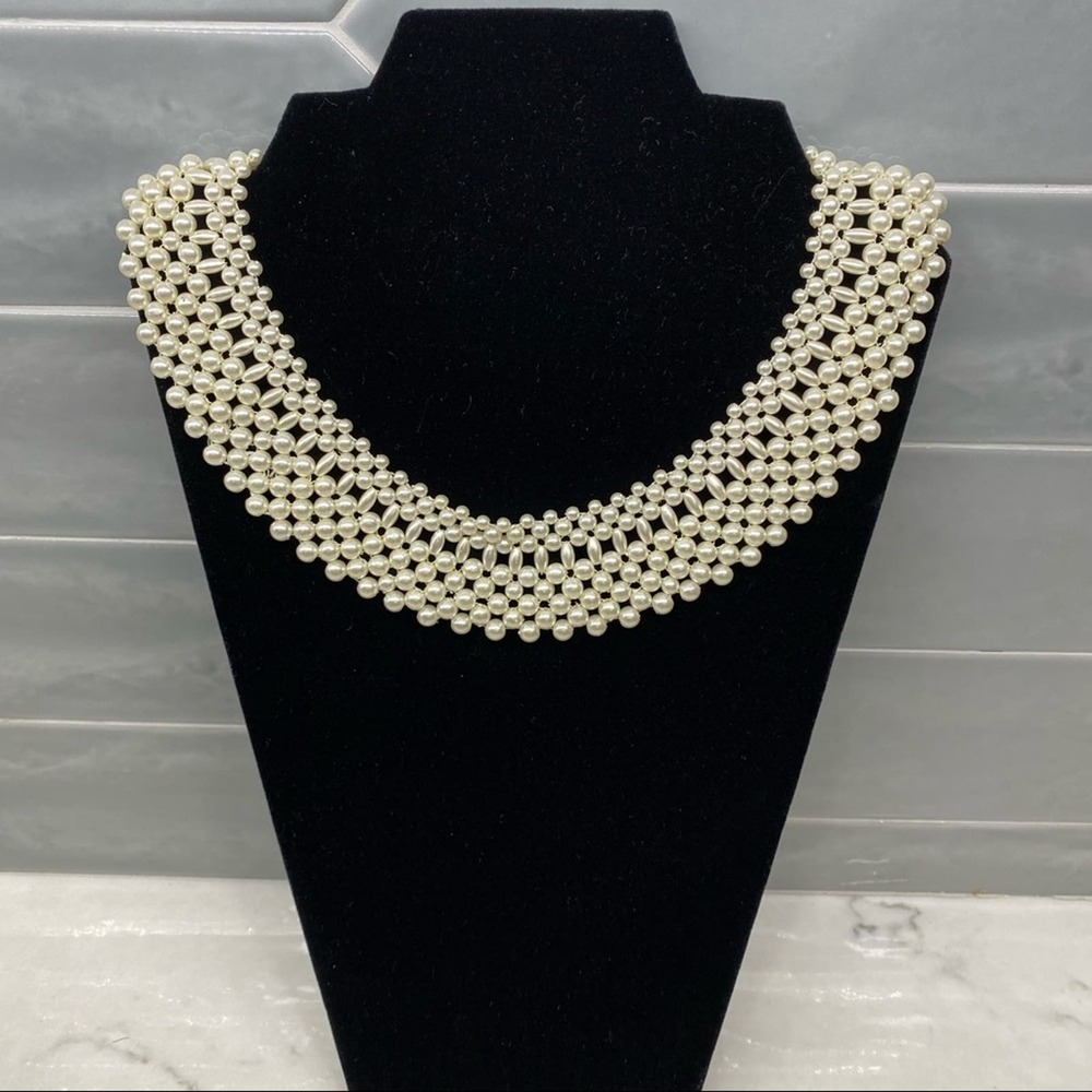 Faux Pearl Beaded Choker Necklace Neo Dandy Multi strand classic